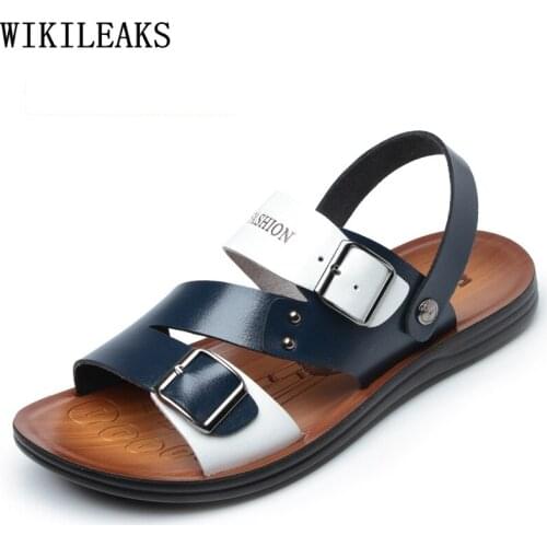 Mens Loafers Shoes Luxury Slip on Shoes Mens Sandals Genuine Leather Men Slides Shoes Man Beach Slippers Man Sandals 2021 Summer
