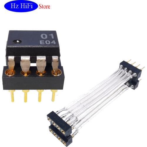 1PCS Op Amp Extension Socket Single Crystal Copper SilverPplated Wire DIP-8 Flexible Op Amp Socket for MUSES01 amplifier dac