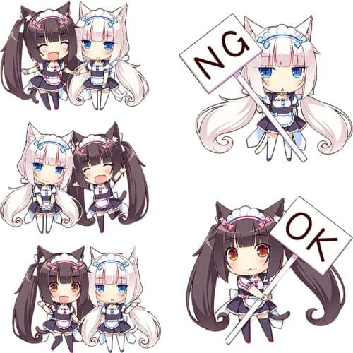 Three Ratels CD1 funny NEKOPARA_CHRONICLE Vanilla chocola Waterproof Decal Cute cats ear girls sticker on Wall Fridge car