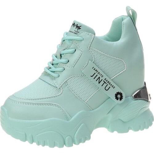 Woman Chunky Platform Sneakers Women New Breathable Lace Up Trainers Tennis Vulcanized Shoes Female Old Dad Casual Shoes