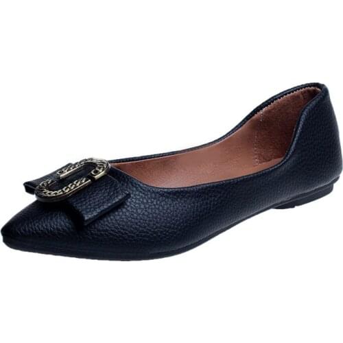 New 2020 Spring & Summer Womens Single Shoes Pointed Pointed Flat Comfortable Inner Wear-resistant Soles Mom Flat Shoes Women