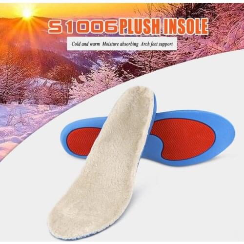 1Pair Wool Insoles Thick Sheep Cashmere Winter Insole High Quality Foot Warmer Slow shock Shoes Insoles Heated Unisex Insoles ED