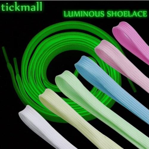Popular 1 Pair Flat Sports Casual Shoes Laces 6 Solid Colors Luminous Shoelaces