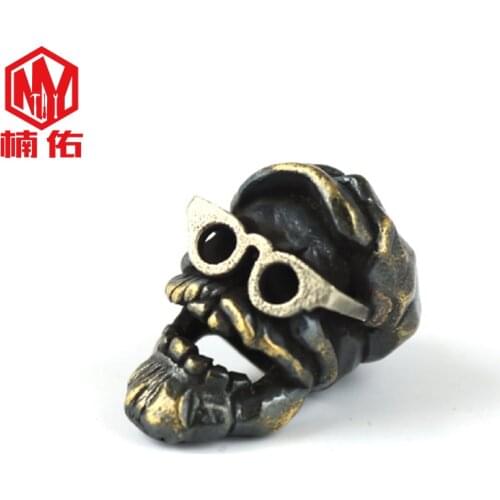 1PCS Cow Raise Ami Persimmon Yuppie Eye Old Man Original Brass EDCparacord Knife Bead