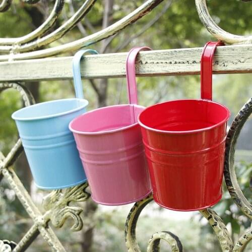 1pcs Hanging Flower Pots Home Garden Decoration Planters Outdoor Indoor Flower Bucket Plant Holder Basket For Wall Decor