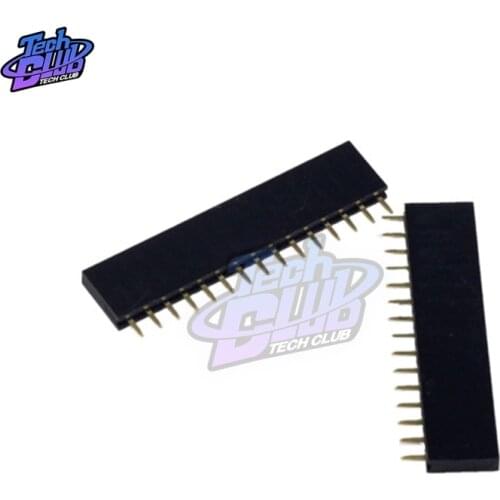 10PCS Single Row Straight Female Pin Header 2.54mm Pitch Strip Connector Socket 1X15 15Pin for Arduino PCB