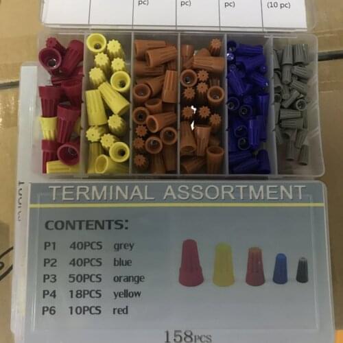 158PCS Electrical Wire Connectors Screw Terminals with Spring Insert Twist Nuts Quick Disconnects Flat Connectors Cable Lugs