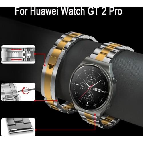 22mm Metal Bracelet For HUAWEI Watch GT 2 Pro GT2 2e Strap For Samsung Galaxy Watch 3 45mm Gear S3 46mm Stainless Steel Strap