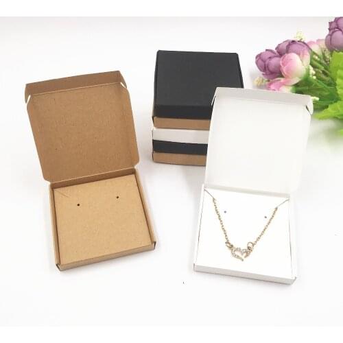 50 set 2 size Jewelry package different size black Kraft paper box For earring/ring /bracelet/necklace set jewelry nice box