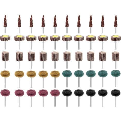 50Pcs Buffing Polishing Wheel Kit,1 Inch Abrasive Buffer Wheels,Abrasive Flap Wheel Sander with Shank for Rotary Tool