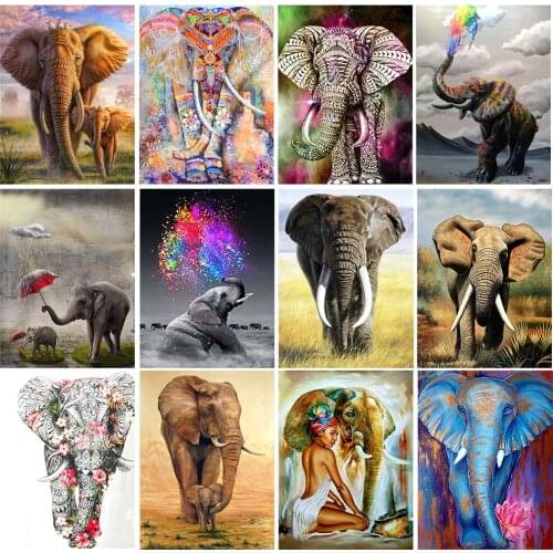 5D DIY Diamond Painting Color Elephant Embroidery Rhinestone Mosaic Cross Stitch Gifts Exquisite Pictures Can Be Customized