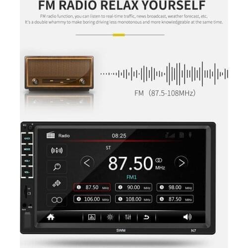 7" Car Blue-tooth Stereo Radio Touch Screen 2 DIN HD MP5 Player Rear Fit For IPhone XR Mirror Link Viewing USB Charging Dropship