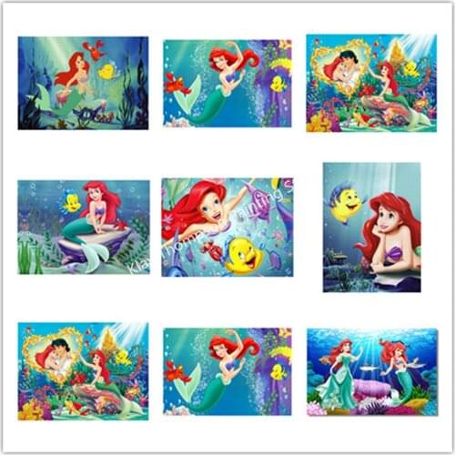 Disney Diamond Painting Cartoon Mosaic Art Mermaid Decoration Diamond Rhinestone Embroidery Cross Stitch Home Decoration