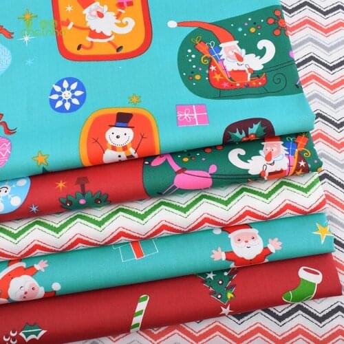 Chainho,2019 New Christmas Series,Printed Twill Cotton Fabric,Patchwork Clothes For DIY Quilting Sewing Baby&Childrens Material