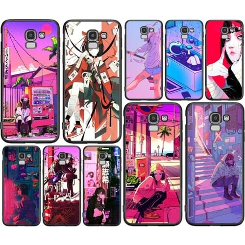 Anime vaporwave aesthetic For Samsung J8 J7 Duo J730 J6 J5 J530 J4 J3 J330 J2 Core Star Prime 2018 EU Plus Soft TPU Phone Case