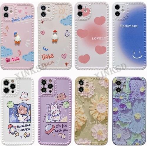 3D Heart Photo Frame Phone Case For iphone 12 11 Pro Max X XR XS 7 8 Plus SE 2020 Cartoon Rainbow Smiley Flower Soft Back Cover