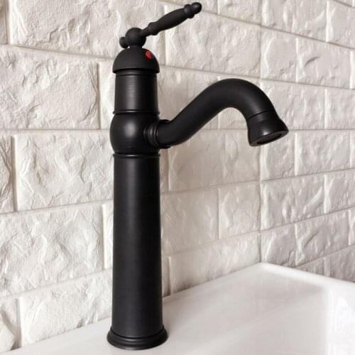 Black Oil Rubbed Bronze Kitchen Wet Bar Bathroom Vessel Sink Faucet Mixer Tap Single Hole Swivel Spout One Handle mnf367