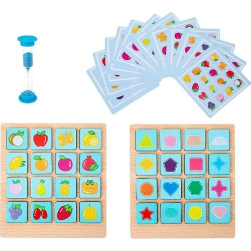 Kids Photographic Memory Game Children Puzzle Board Game Wooden Memory Chess Interactive Learning Toy Gift