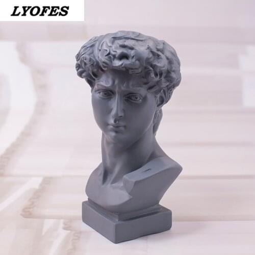 European Home Decor David Head Portraits Statue Storage Box Mini Bust Sculpture Art Craft Sketch Creativity Pen Holders