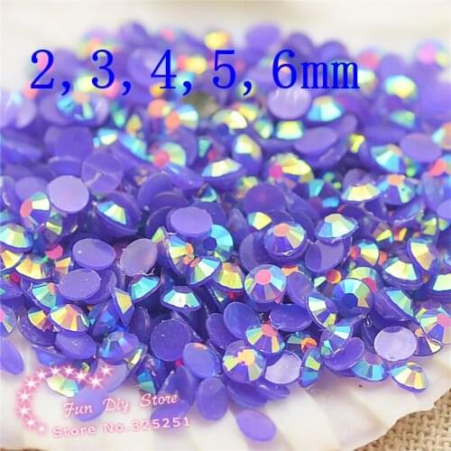Purple AB 14 Facets Flat Back Resin Jelly Rhinestone For Garment Nail Art Decoration Diamond Painting Crafts