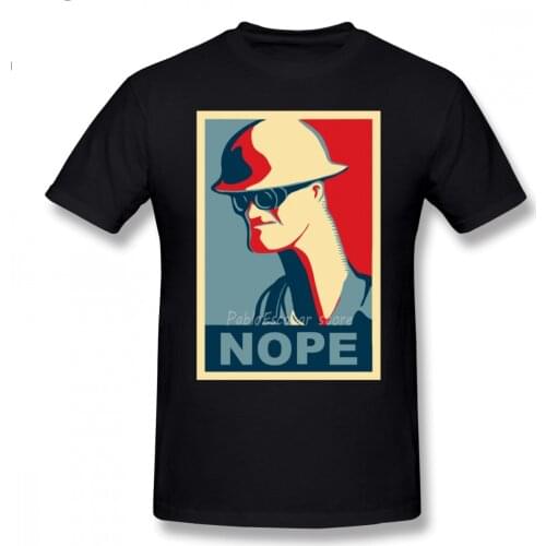 Team Fortress 2 T Shirt Engineer Says Nope T-Shirt Men 100 Percent Cotton Tee Shirt Printed Beach Plus size Fun Tshirt