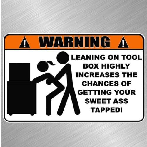 Hot Sell Warning Tool Box Vinyl Decal Sticker Funny Get Tapped Mechanic Wrench Snap on Undefined Label Zero Two Misfits Stickers