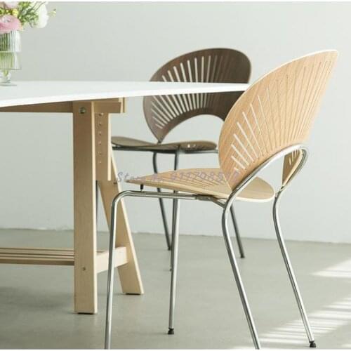 Ins middle ancient net red shell dining chair home backrest designer creative nordic chair denmark desk makeup chair