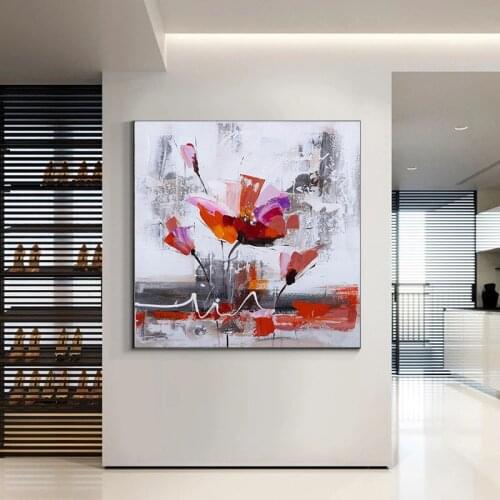 Handmade Oil Painting On Canvas Large Salon Wall Art Picture Abstract Flower Living Room Modern Home Interior Decoration Posters