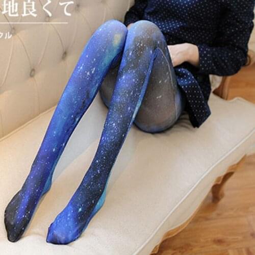 Cute Cartoon Rabbit Pantyhose Autumn Women Whiter Tights Starry Sky Warm Stockings Sexy Velvet Hosiery for Girls