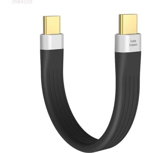 Short USB Type C Cable Portable Flat USB to Type C Cable 5Gbps 3A Quick Charge for Mobile Power Bank /Laptop