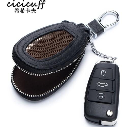 Leather Car Key Case for For BMW X6 X7 Smart Remote Protector Cases Universal Skylight Buttons Keychain Cover Bag Auto Accessory