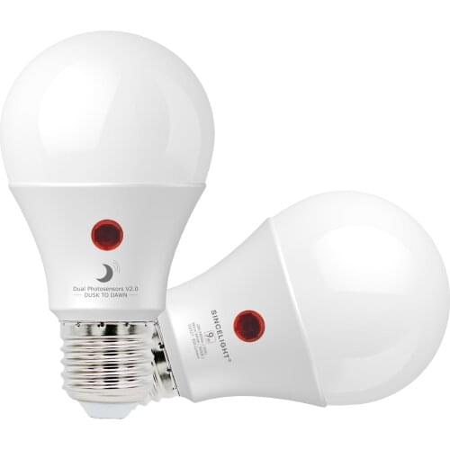 Dusk to Dawn LED DayLight Sensor Bulb with Dual Photosensors, Automatic ON/OFF Night Light, Security Light, Retrofit and Update