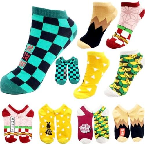 Anime Cute Demon Slayer Kimetsu No Yaiba Short Socks Fashion Ankle Casual Colorful Stockings Tight Socks Cosplay Gift