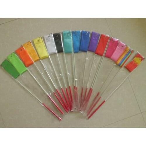 Wholesale 10pcs/Lot Professional gymnastics Ribbon Stickers many colors long Stage Performance Props Ribbons Sticks good quality