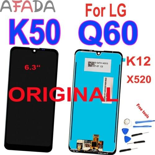 Original 6.3"For LG K12 Max k50 Q60 X520 LMX520BMW LMX520EMW LCD Display Touch Screen Digitizer Assembly Replacement Repair Part