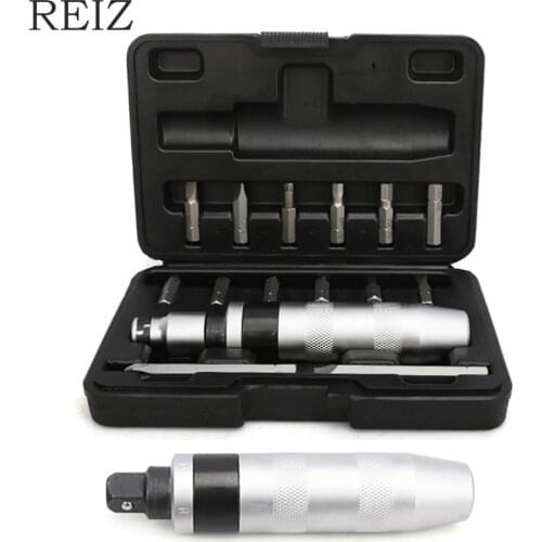 REIZ 15 Pcs Manual Impact Screwdriver Set Slotted Phillips Hex Screw Bits Metric S2 Alloy Steel Household Repair Hand Tool Kits