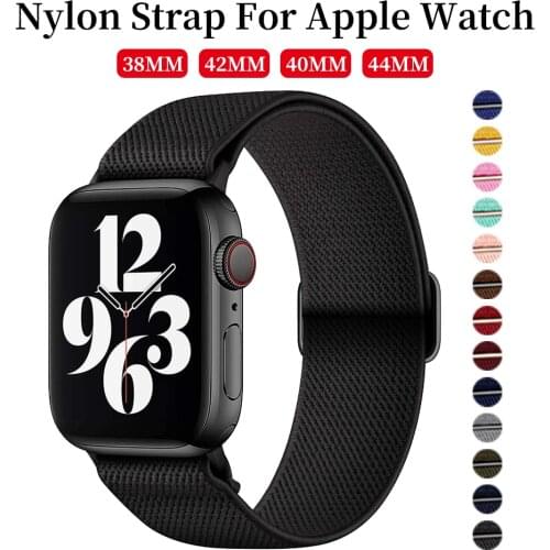 Solo Loop For Apple watch series 6 4 5 se 3 band Fabric Nylon Elastic belt bracelet iWatch 44mm 40mm 38mm 42mm strap