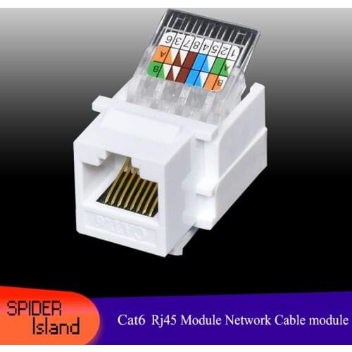 RJ45 Cat6 Keystone Female Jack Connector Adapter for Wall Plate RJ-45 Internet Network Ethernet Tool free Lan Cable