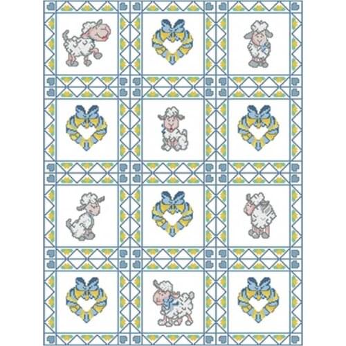 Heart Sheep Baby patterns Counted Cross Stitch 11CT 14CT 18VT DIY Cross Stitch Kits Embroidery Needlework Sets