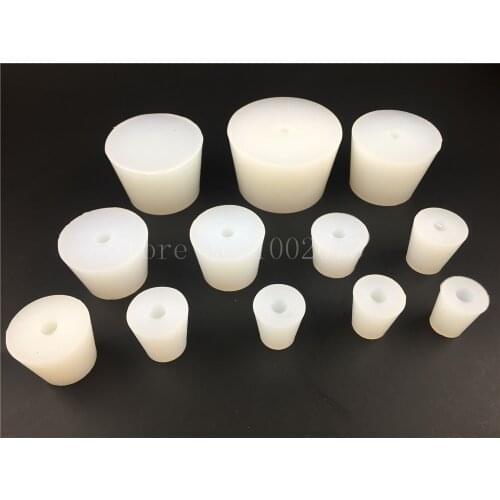 2pcs Silicone Plug With Hole & Without Hole for Airlock Valve Bubbler Hobebrew Beer Wine Food Grade Silicone Rubber Stopper