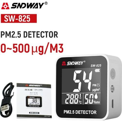 SNDWAY SW-825 PM2.5 Air Quality Monitor Gas analyze Temperature Humidity 3in1 Digital Detector Formaldehyde Tester Appliance