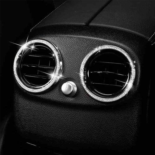 Car Styling Interior Front Console Air Condition AC Vent Outlet Turbo Stickers For Mercedes Benz C GLC Class W205 X253 2015-2019