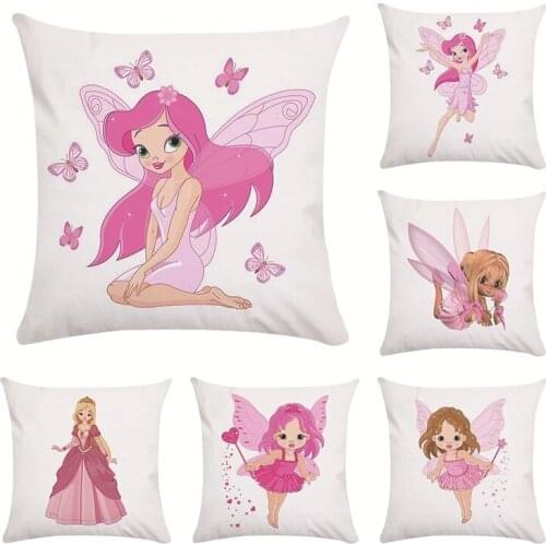 45*45CM Flower Fairy Super Soft Super Soft Pillow Cover Cushion Short Plush Pillow Cover Decoration For Home Office
