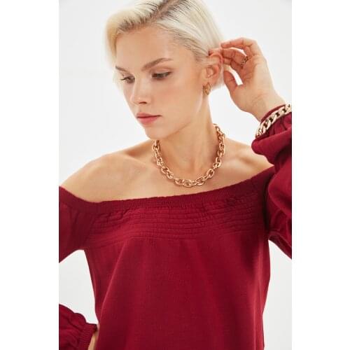 Trendyol Carmen Collar Knitwear Sweater TWOAW22KZ1458