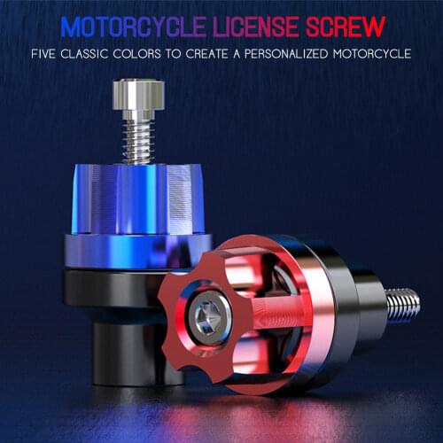 2Pcs Universal 5 Colors Motorcycle License Plate Frame Thread Bolts Screws Nut For Motorcycle Truck License Plate Accessories