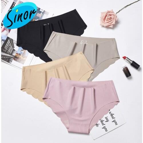 Viscose Fiber Low-Rise Sexy plus Size Wavy Womens Panties Solid Ultra-Stretch Sexy Close-fitting Seamless Underwear Women