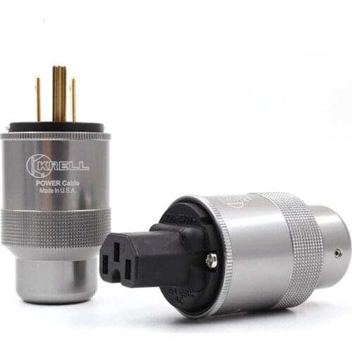 High quality one pair 24K gold plated US version power plug, connector for audio DIY power wire