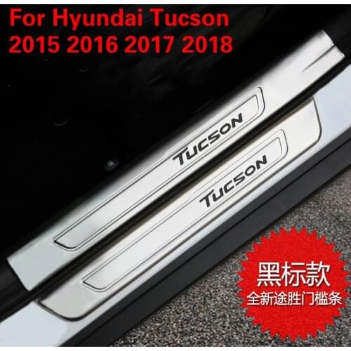 High-quality stainless steel Plate Door Sill Welcome Pedal Car Styling Accessories For Hyundai Tucson 2015 2016 2017 2018