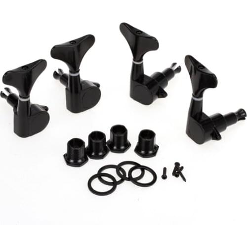 MagiDeal Guitar Parts 4 Black Bass Tuning Pegs Keys Tuners Machine Heads Parts for Bass Guitars