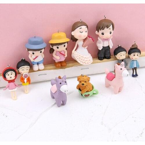 2pcs 2020 Cartoon Anime Cute Cartoon Keychain Key Holder Pendant Doll Kids Prince And Princess Bag Handmade Jewelry Accessories